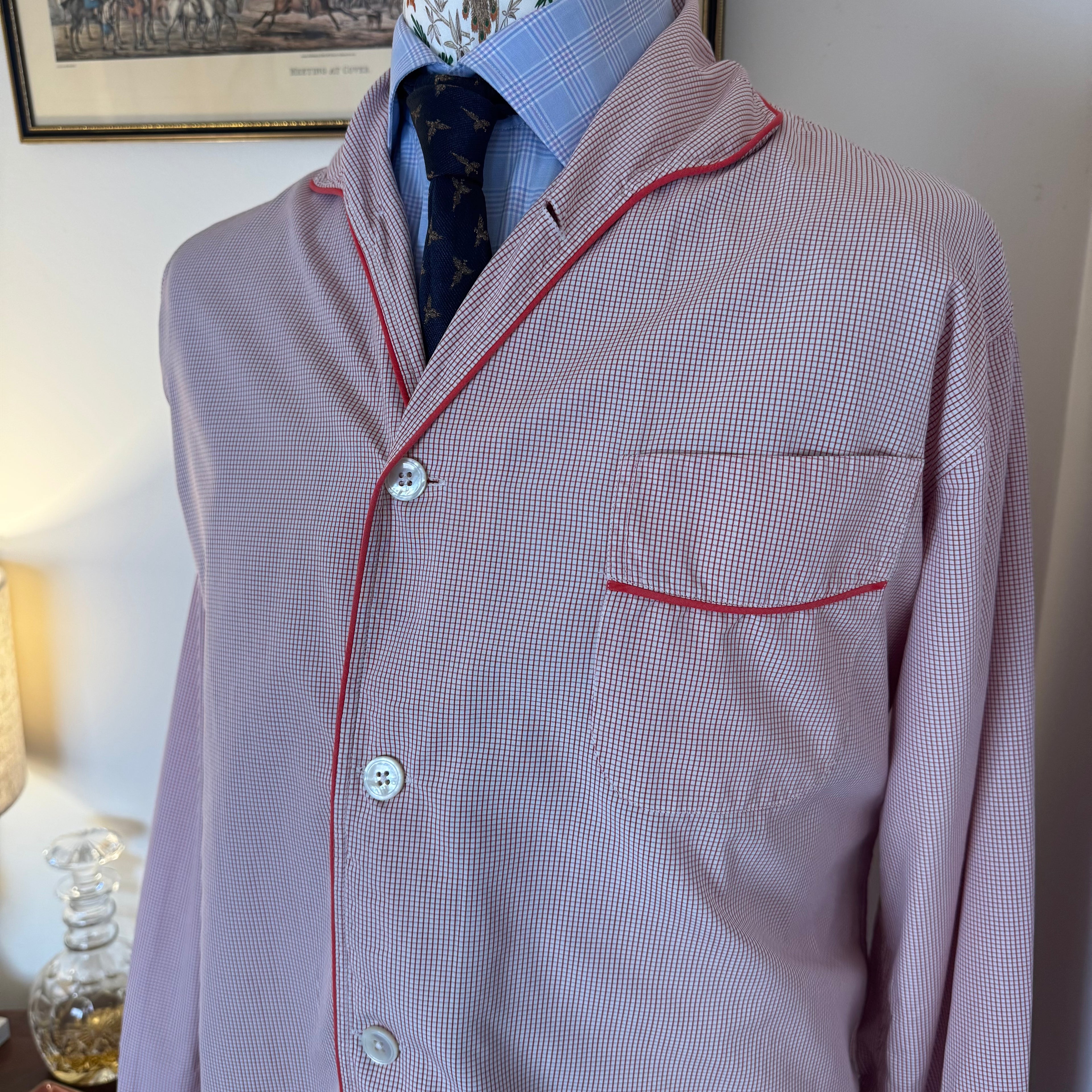 Turnbull & Asser Red Micro Check Pyjamas XL / 44"