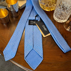 Drake’s Unlined Hand Rolled Light Blue Silk Tie Brand New