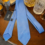 Drake’s Unlined Hand Rolled Light Blue Silk Tie Brand New